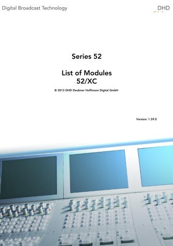 List of modules for the 52/XC Routing & Mixing System - Dhd-audio.de
