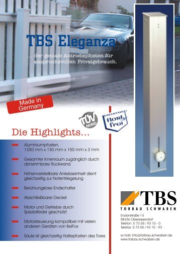 TBS Eleganza - Torbau Schwaben GmbH