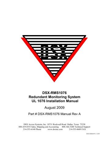 the UL1076 document. - DSX Access Systems, Inc.