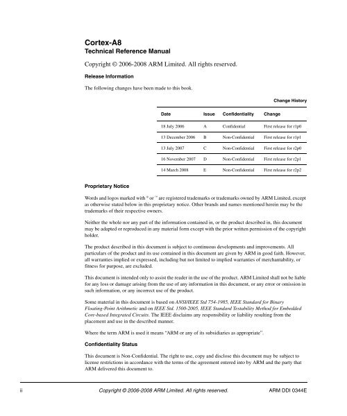 Cortex-A8 R2P2.pdf - ARM Information Center