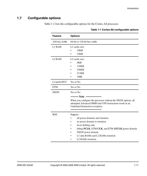 Cortex-A8 R2P2.pdf - ARM Information Center