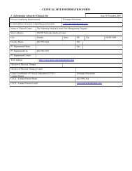 CLINICAL SITE INFORMATION FORM