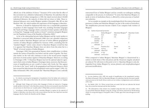 Encoding path in Mauritian Creole and Bhojpuri - Laboratoire de ...