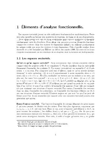 1 Éléments d'analyse fonctionnelle. - Cours Houchmandzadeh