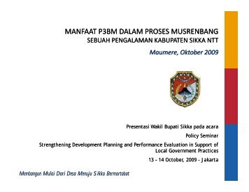 MANFAAT P3BM DALAM PROSES MUSRENBANG - UNDP