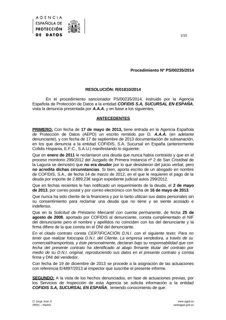 PS-00235-2014_Resolucion-de-fecha-04-09-2014_Art-ii-culo-6.1-LOPD