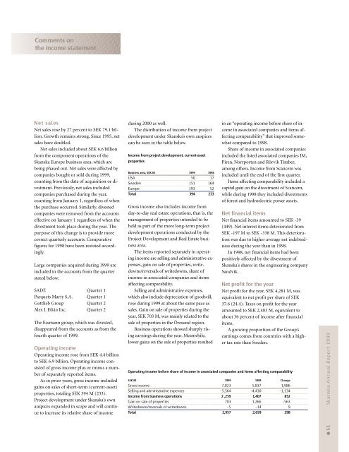 Annual Report 1999 - Skanska