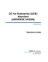 UC for Enterprise (UCE) Attendant (UNIVERGE UA5200) - NEC ...