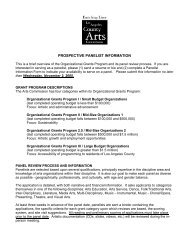 prospective panelist information - Los Angeles County Arts ...