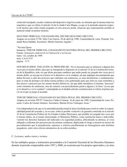 Gaceta NÂ° 150 - ComisiÃ³n Nacional de los Derechos Humanos