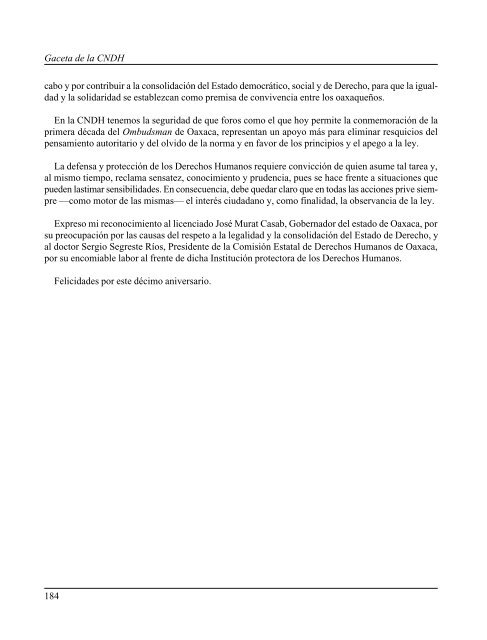 Gaceta NÂ° 150 - ComisiÃ³n Nacional de los Derechos Humanos