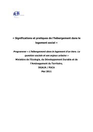 Significations et pratiques de l'hÃ©bergement dans le logement social