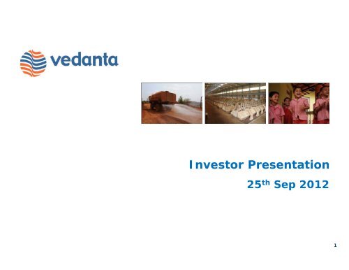 Investor Presentation - Vedanta Resources