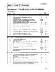 Infrastructure Project Checklist for CMSMs/DSSABs
