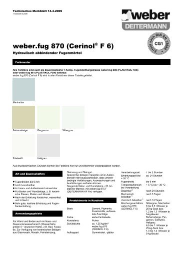 weber.fug 870 (CerinolÃ‚Â® F 6) - Saint-Gobain Weber GmbH