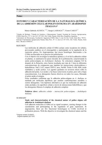 PDF (106 KB) - Facultad de Ciencias Agropecuarias