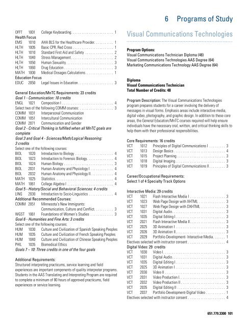 2010-11 Course Catalog - Century College