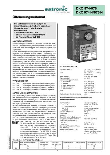 ÃƒÂ–lfeuerungsautomat DKO 974/976 DKO 974 N ... - World of Heating