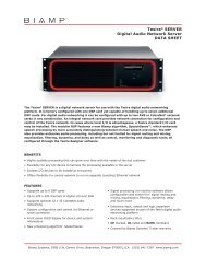 Tesira® SERVER Digital Audio Network Server DATA SHEET