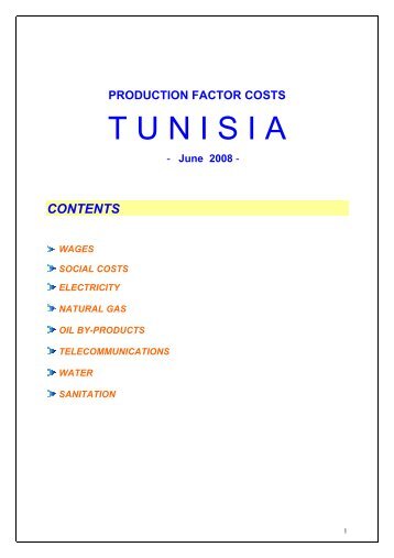 Factor costs brochure - Invest in Tunisia, The Foreign Investment ...