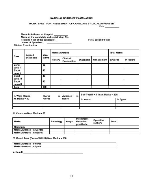 dnb curriculum - National Board Of Examination