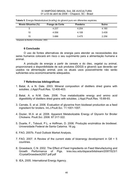 IX SIMPÃSIO BRASIL SUL DE AVICULTURA - Embrapa SuÃ­nos e ...