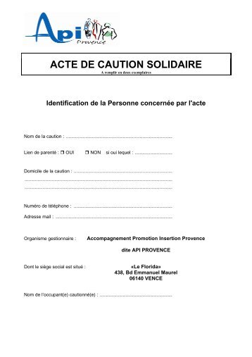 ACTE DE CAUTION SOLIDAIRE - Skema