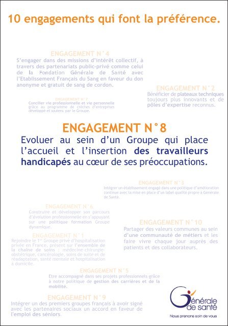 Les 10 engagements qui font la prÃ©fÃ©rence - GÃ©nÃ©rale de SantÃ©