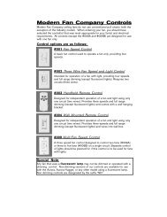 Modern Fan Company Controls