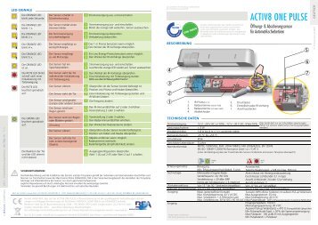 Bedienungsanleitung ACTIV8 ONE PULSE PDF ... - BEA Pedestrian