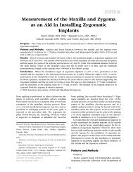 Measurement of the Maxilla and Zygoma as an Aid in Installing ...