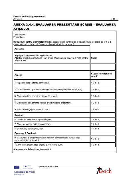 MANUAL DE METODOLOGIE I*TEACH PARTEA 1 - Research at ...