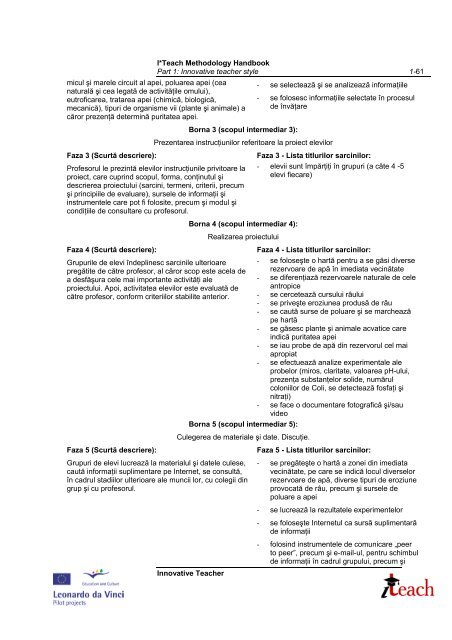 MANUAL DE METODOLOGIE I*TEACH PARTEA 1 - Research at ...