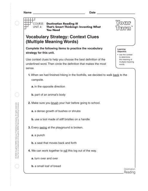 Context Clues - Houghton Mifflin Harcourt