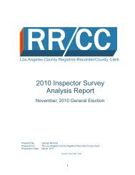 2010 Inspector Survey Analysis Report - Registrar-Recorder/County ...