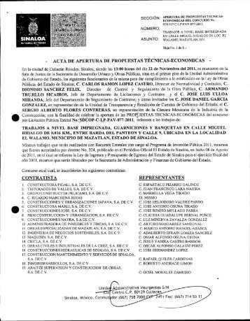 acta de apertura de propuestas tÃ©cnicas-economicas - Consejo ...