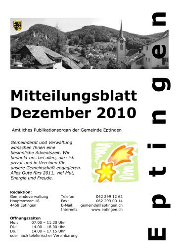 Mitteilungsblatt fÃ¼r den Monat Dezember 2010 - Eptingen
