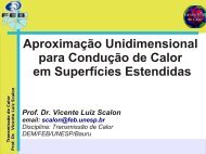 Teoria Geral de Aletas - SoluÃ§Ã£o unidimensional com Ã¡rea ... - Unesp