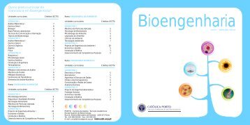 Qual o plano curricular da licenciatura em Bioengenharia?