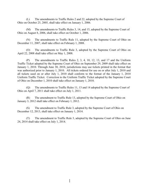 Ohio Traffic Rules - Supreme Court