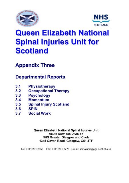 Spinal Injuries Unit Annual Report Appendix 3 - National Services ...