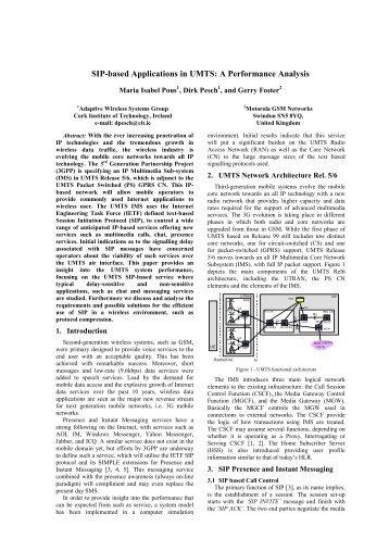 SIP-based Applications in UMTS: A Performance Analysis