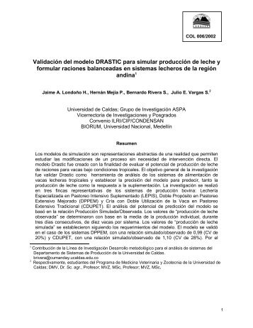 Validación del modelo DRASTIC para simular ... - Condesan