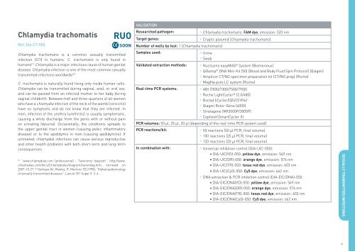 Human Infectiology MDx | Catalogue 2011 - Diagenode Diagnostics