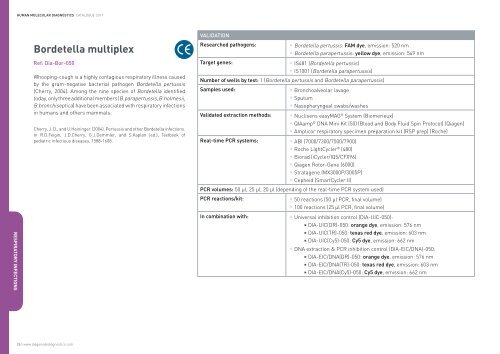 Human Infectiology MDx | Catalogue 2011 - Diagenode Diagnostics