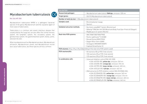 Human Infectiology MDx | Catalogue 2011 - Diagenode Diagnostics