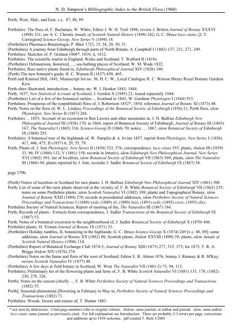 N. D. Simpson's Bibliographic Index to the British Flora (1960) 20