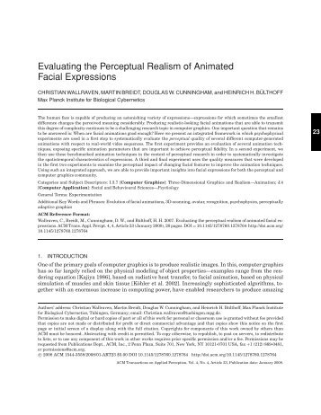 Evaluating the Perceptual Realism of Animated Facial Expressions