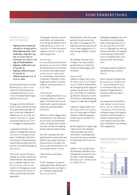 Spar Nord Bank Ãrsregnskab 2003 Resultat pÃ¥ 313,2 mio. kr. fÃ¸r skat