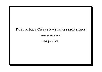 PUBLIC KEY CRYPTO WITH APPLICATIONS - CRIL